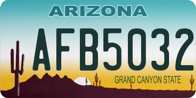 AZ license plate AFB5032