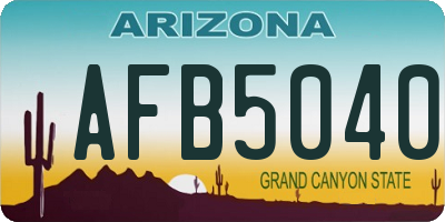 AZ license plate AFB5040