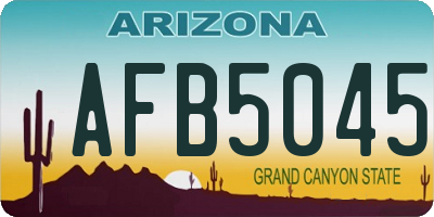 AZ license plate AFB5045
