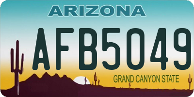 AZ license plate AFB5049