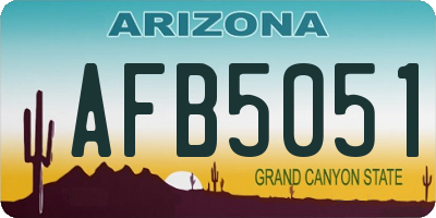 AZ license plate AFB5051