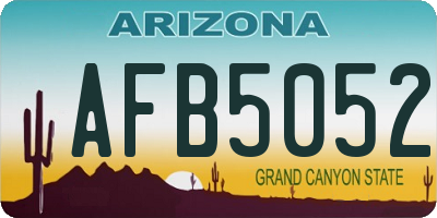 AZ license plate AFB5052