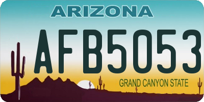 AZ license plate AFB5053