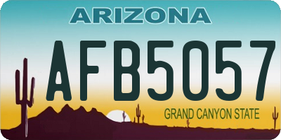 AZ license plate AFB5057
