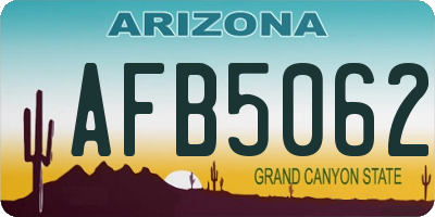 AZ license plate AFB5062