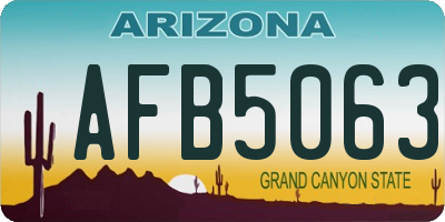 AZ license plate AFB5063