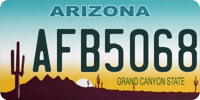 AZ license plate AFB5068