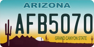 AZ license plate AFB5070