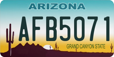 AZ license plate AFB5071
