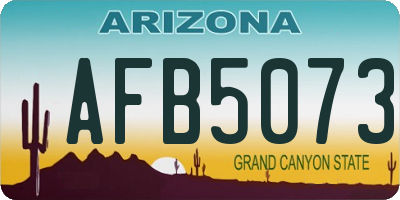 AZ license plate AFB5073