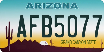 AZ license plate AFB5077