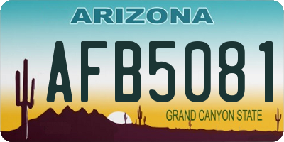AZ license plate AFB5081