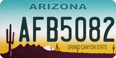 AZ license plate AFB5082