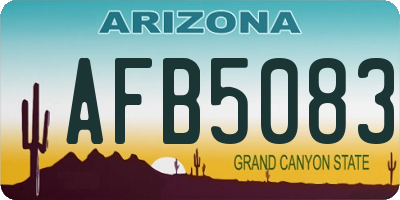 AZ license plate AFB5083