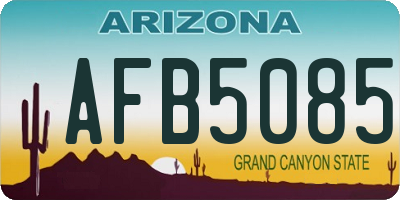 AZ license plate AFB5085