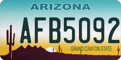 AZ license plate AFB5092