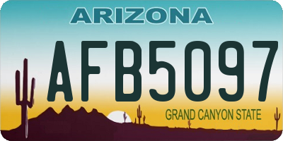 AZ license plate AFB5097