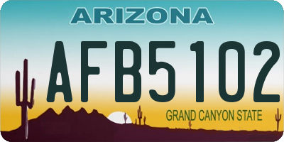 AZ license plate AFB5102