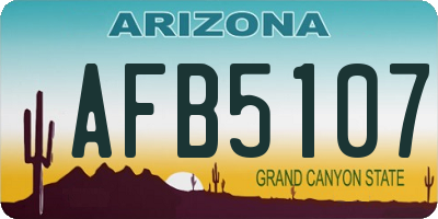 AZ license plate AFB5107