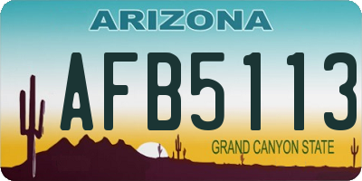 AZ license plate AFB5113