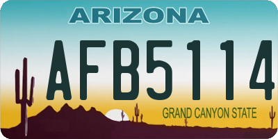 AZ license plate AFB5114