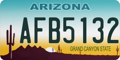 AZ license plate AFB5132
