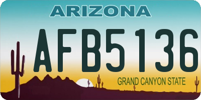 AZ license plate AFB5136