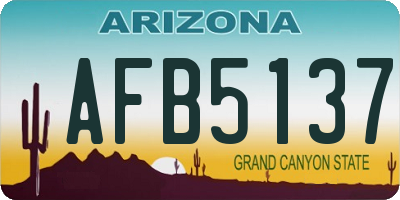 AZ license plate AFB5137