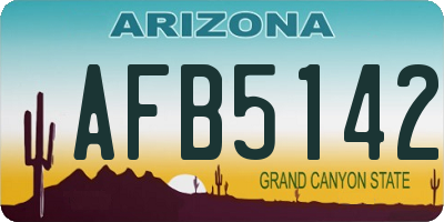 AZ license plate AFB5142