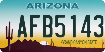 AZ license plate AFB5143