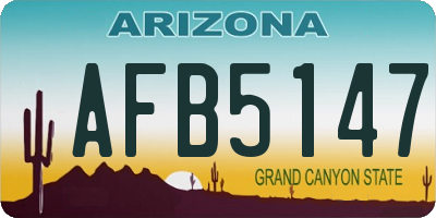 AZ license plate AFB5147