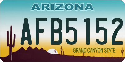 AZ license plate AFB5152