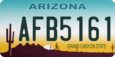 AZ license plate AFB5161