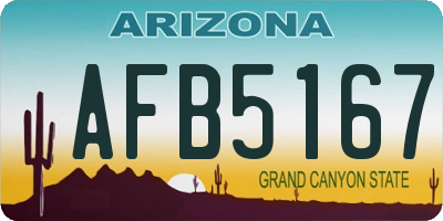 AZ license plate AFB5167