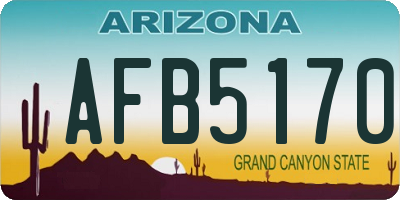 AZ license plate AFB5170