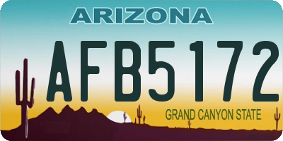 AZ license plate AFB5172