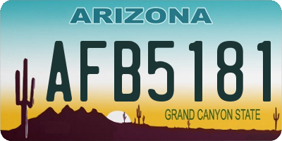 AZ license plate AFB5181