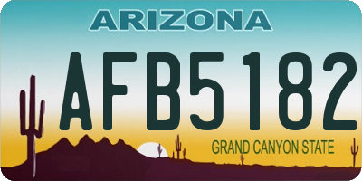 AZ license plate AFB5182