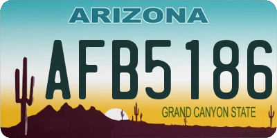 AZ license plate AFB5186