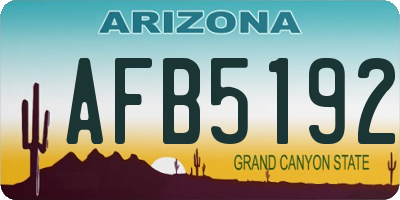 AZ license plate AFB5192
