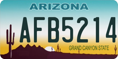 AZ license plate AFB5214