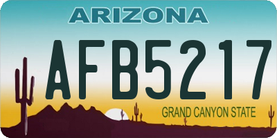 AZ license plate AFB5217