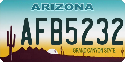 AZ license plate AFB5232