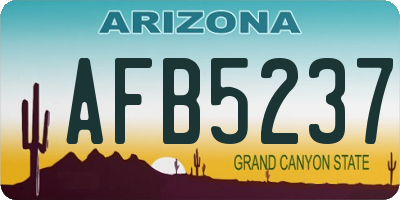 AZ license plate AFB5237