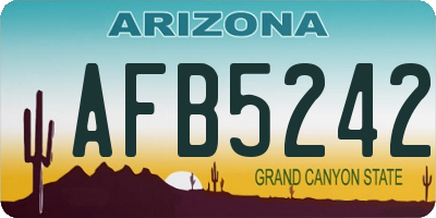 AZ license plate AFB5242
