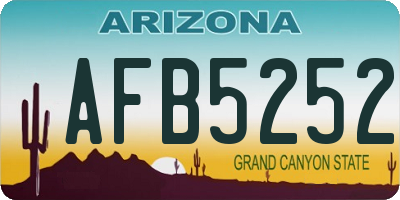 AZ license plate AFB5252