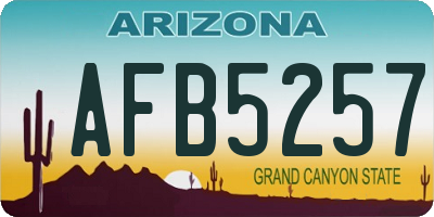 AZ license plate AFB5257