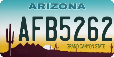 AZ license plate AFB5262