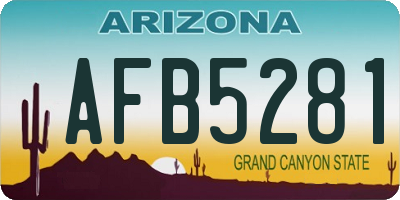 AZ license plate AFB5281