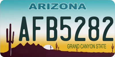 AZ license plate AFB5282